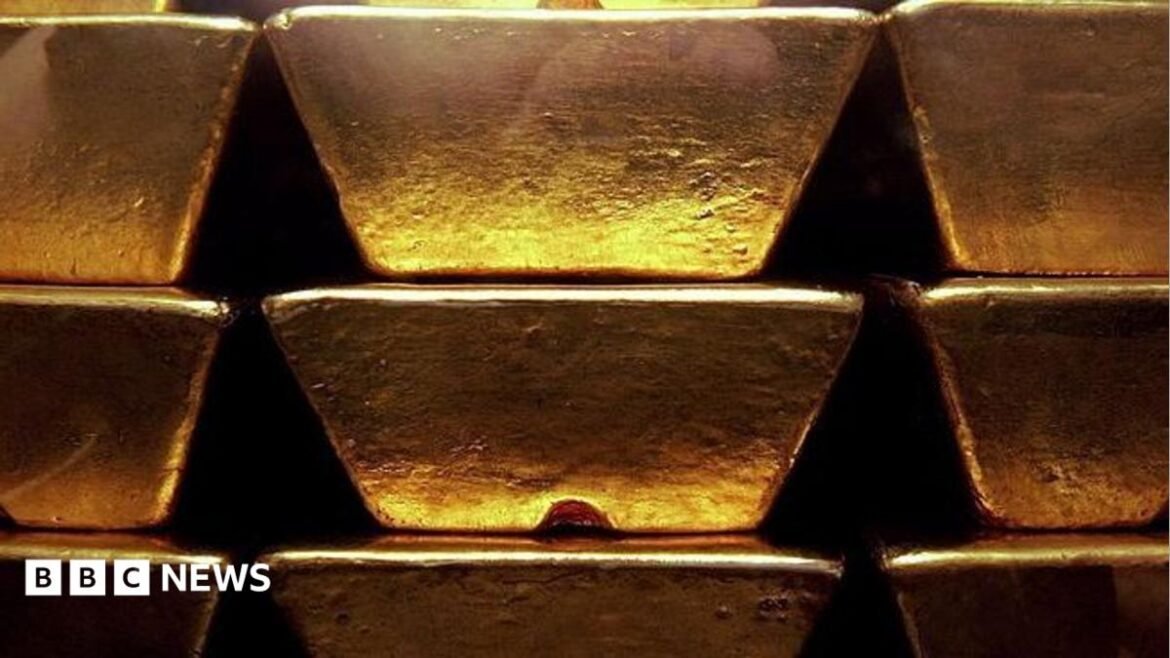 Gold bars stacked up