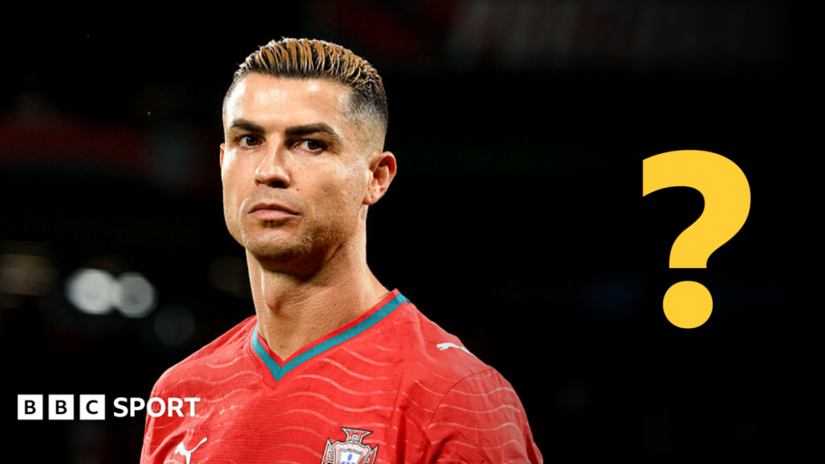 Cristiano Ronaldo for Portugal on question mark graphic