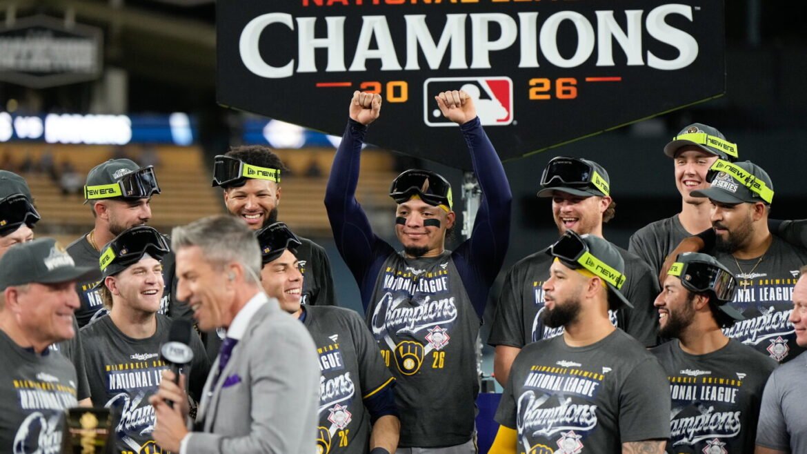 Brewers sweep the Dodgers to reach the World Series : NPR