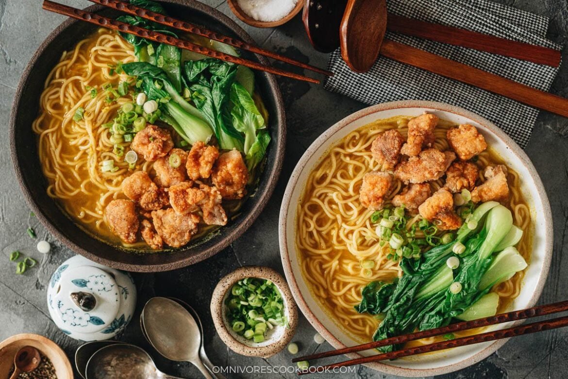 Curry Noodle Soup with Popcorn Chicken (35 Minutes)