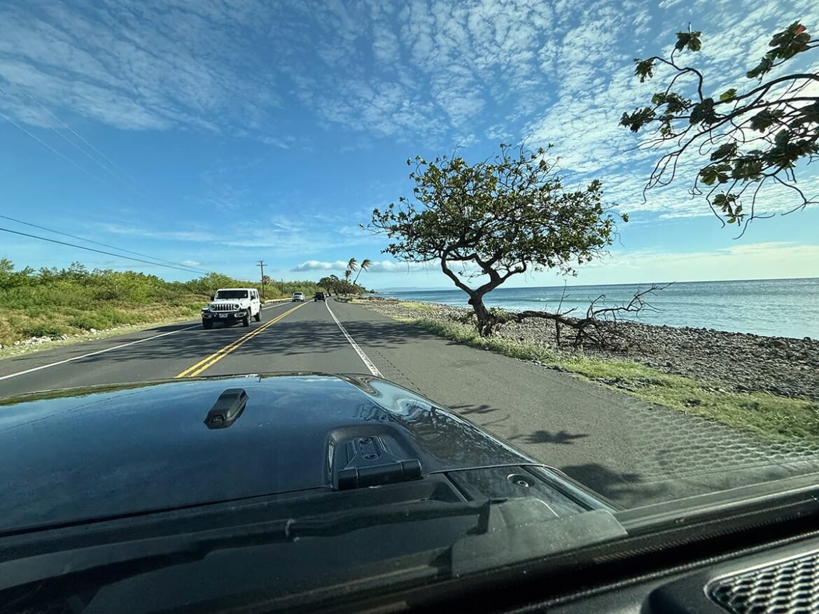 Kate taking the pics of the coastal road through Lahaina