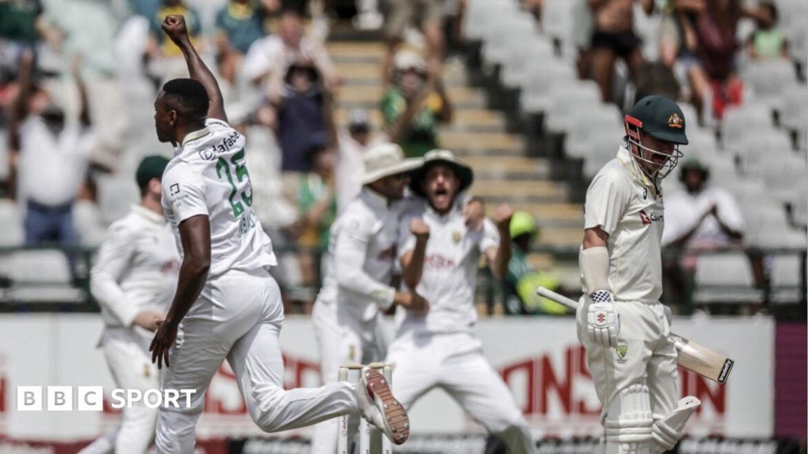 Kagiso Rabada celebrates wicket of Travis Head
