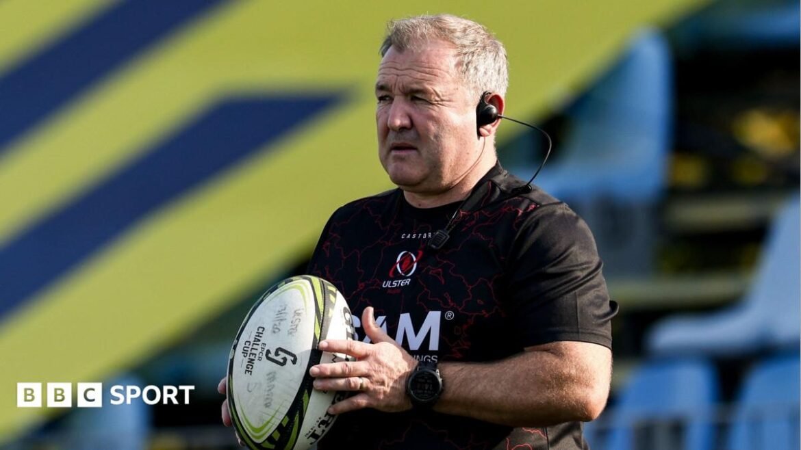 Richie Murphy watches Ulster warm up against the Bulls