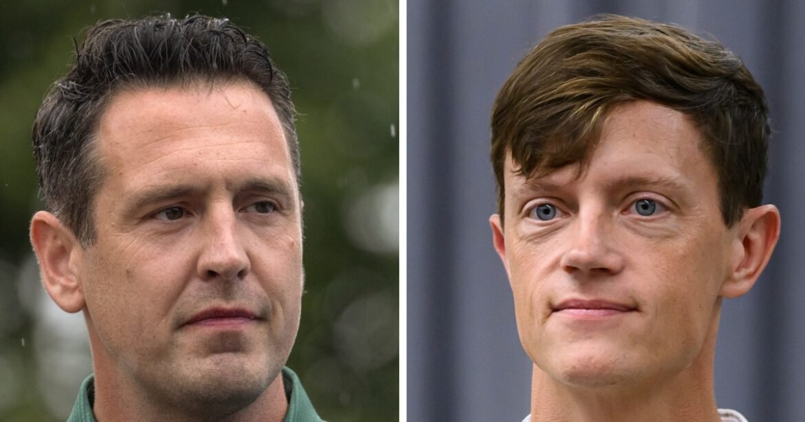 Zach Lahn’s residency history and Rob Sand’s party come under fire in first Iowa governor debate